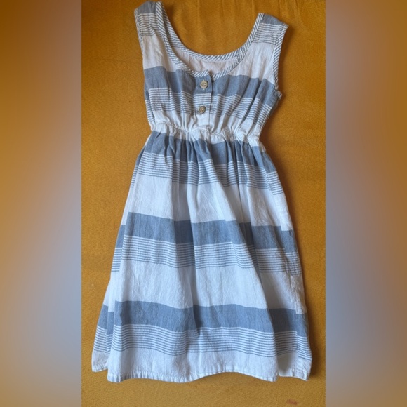 I.M.A Striped Blue and White Kids Dress size 4 - Picture 3 of 3